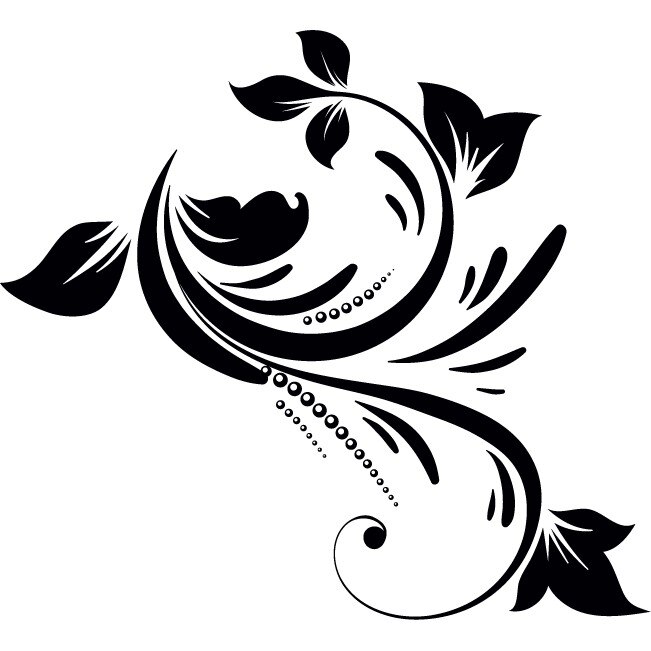 Sticker auto - Flower whip - Negru - 55x50 cm