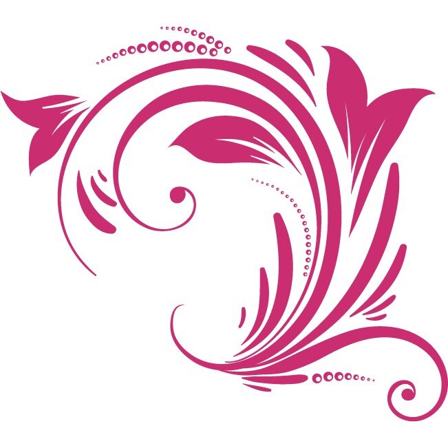 Sticker auto - Flower wave - Magenta - 50x44 cm