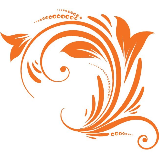 Sticker auto - Flower wave - Portocaliu - 50x44 cm