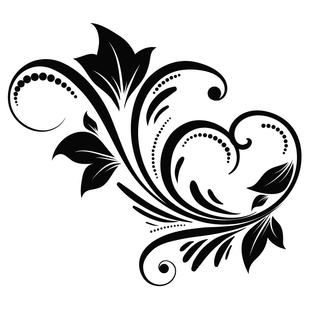 Sticker auto - Decoratiune cu frunze - Negru - 50x45 cm