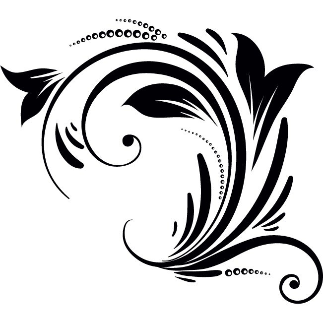 Sticker auto - Flower wave - Negru - 50x44 cm