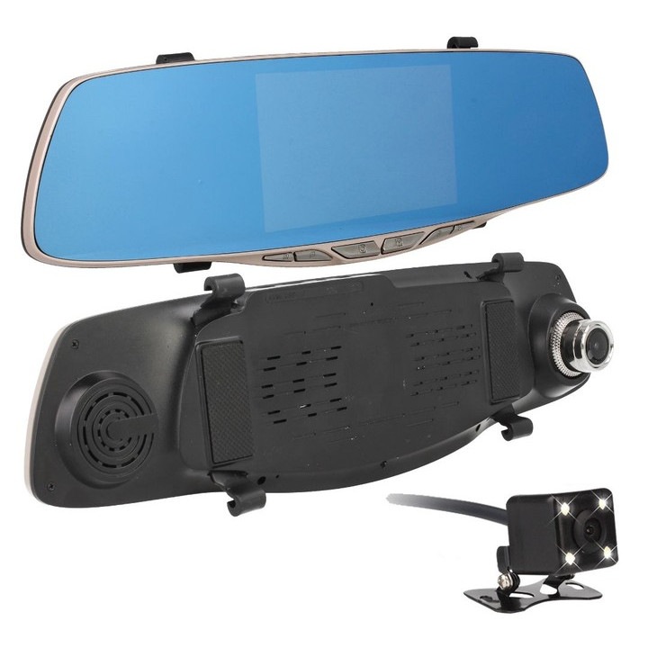 Camera auto FHD, ecran oglinda 5" + camera marsarier T166