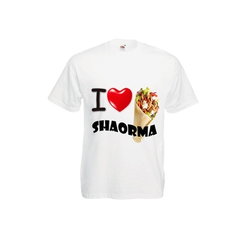 Tricou personalizat Fruit of the Loom I love shaorma alb XL Tricou personalizat Fruit of the Loom I love shaorma alb XL