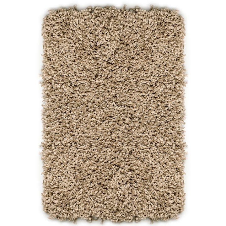 Covor sintetic cu fir lung Shaggy 1039-1-33848, 80x150cm, Bej, Model modern