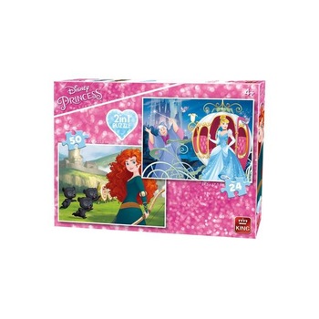 Puzzle King Disney Princess 2 in 1 , 24 ,50 piese Puzzle King Disney Princess 2 in 1 , 24 ,50 piese