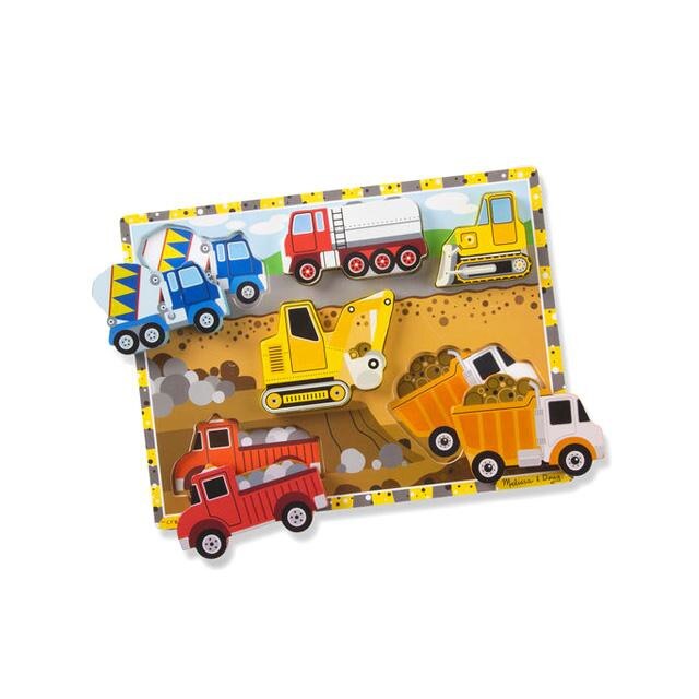 Puzzle Melissa & Doug Vehicule de constructi cu 6 piese
