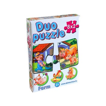 Puzzle MTS Duo cu animale de la farm 8x2 piese Puzzle MTS Duo cu animale de la farm 8x2 piese