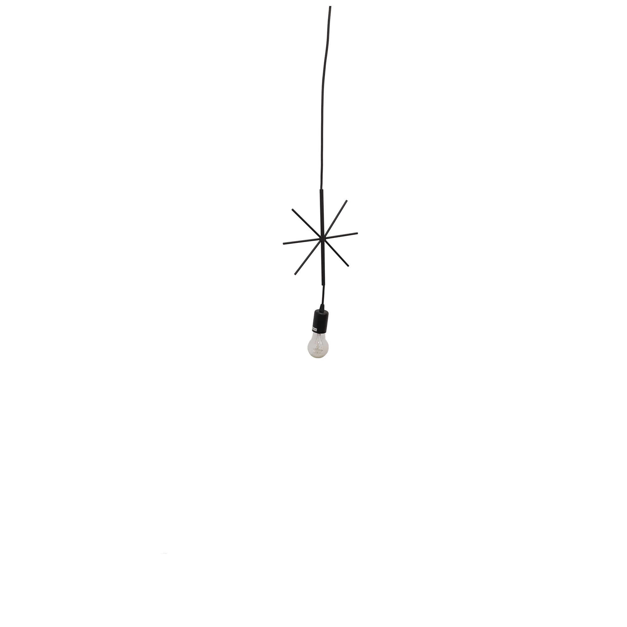 Pendul de tip Star,Maison M, din metal, cu fir reglabil, culoare neagra, inaltime 25 cm,lungime fir 110 cm