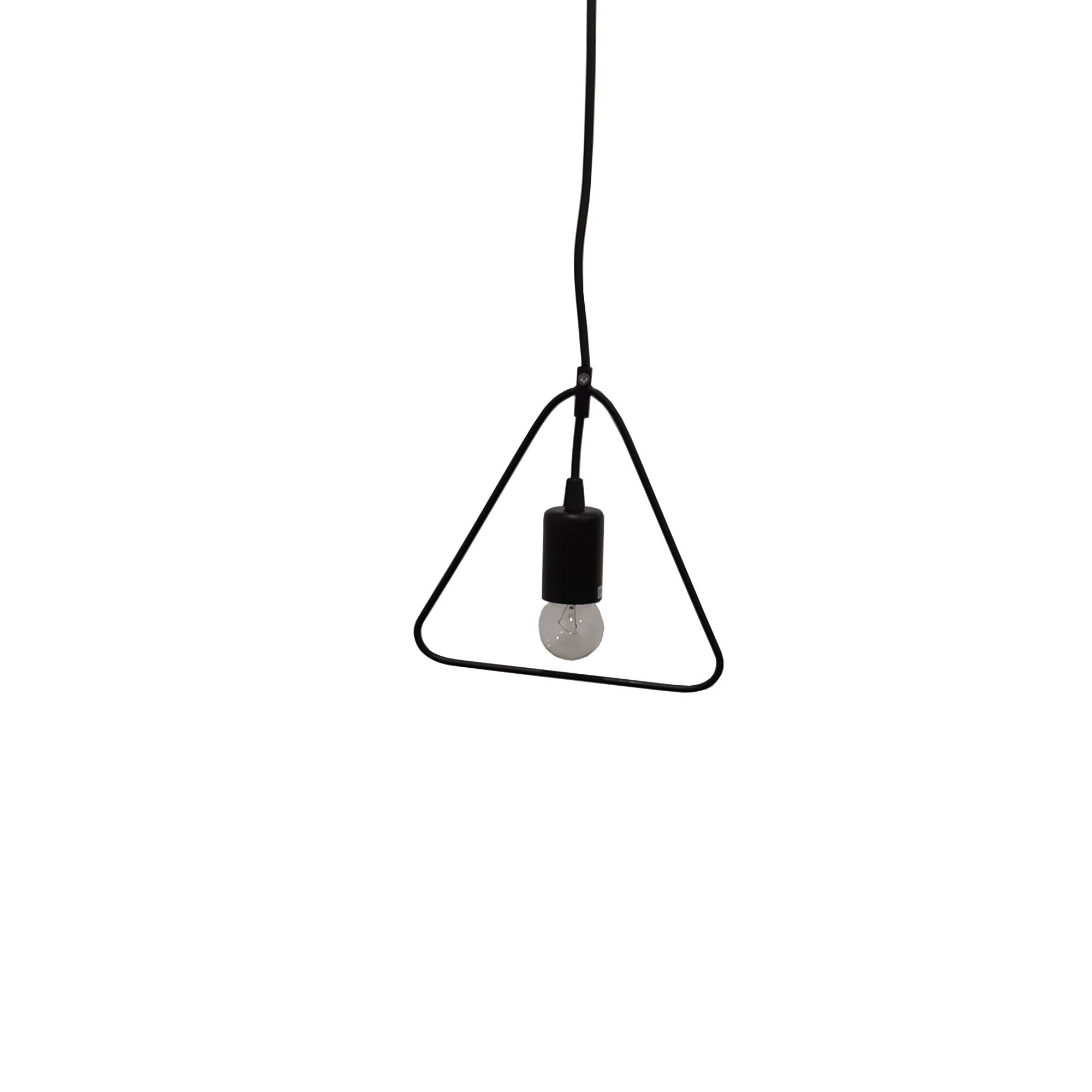 Pendul tip Triangle din metal ,Maison M, culoare neagra, fir reglabil, inaltime 25 cm, lungime fir 110 cm