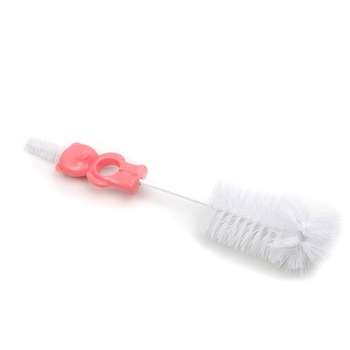 Perie pentru biberoane si tetine 2 in 1 Bear Pink Perie pentru biberoane si tetine 2 in 1 Bear Pink