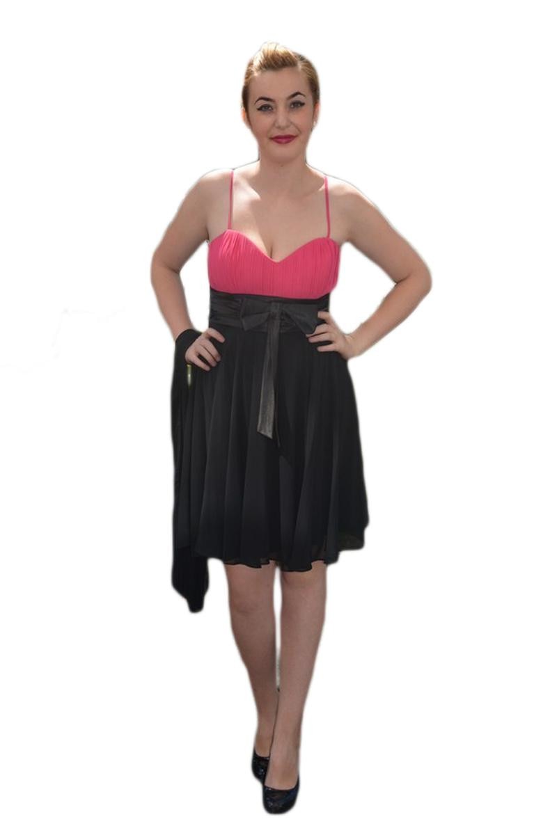 Rochie de ocazie frumoasa in falduri ample, D&J Exclusive, Roz