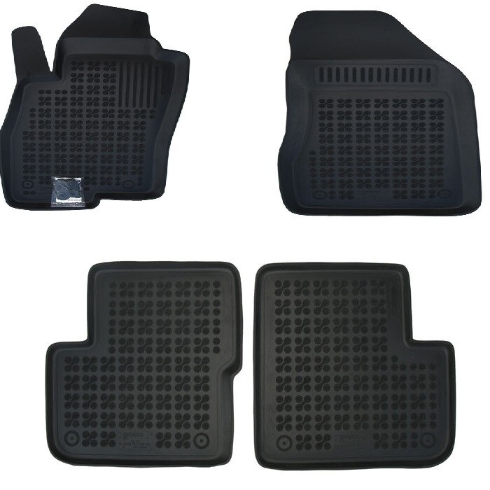 Set 4 covorase interior din cauciuc stil tavita MAGSTAR LUX dedicate, compatibile cu Fiat Grande Punto 2005-2009, Negru