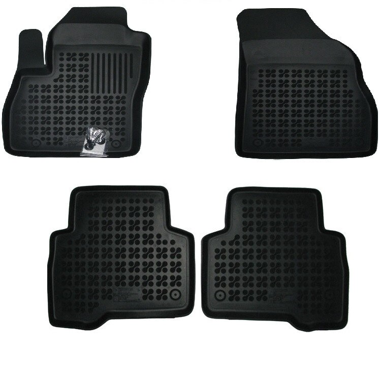 Set 4 covorase interior din cauciuc stil tavita MAGSTAR LUX dedicate, compatibile cu Fiat Qubo 2008-, Negru