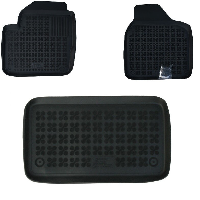 Set 3 covorase interior din cauciuc stil tavita MAGSTAR LUX dedicate, compatibile cu Ford Galaxi 5 locuri (fata-mijloc) 1995-2006, Negru