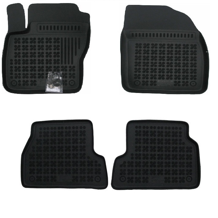 Set 4 covorase interior din cauciuc stil tavita MAGSTAR LUX dedicate, compatibile cu Ford Focus II 2004-2011, Negru