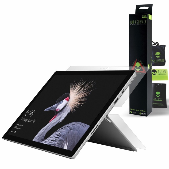 Alien Surface XHD, Microsoft Surface Pro 12.3" (2017), hátsó védelem + ajándék Alien Fiber
