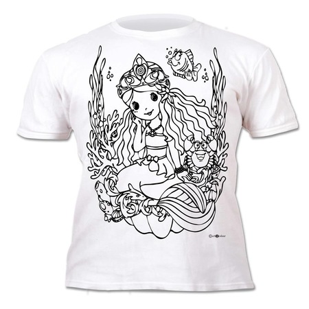 Tricou De Colorat Cu Markere Lavabile Sirena 7 8 Ani Emag Ro