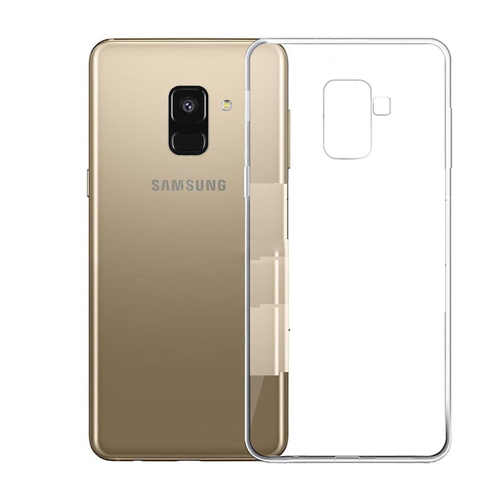 Samsung Galaxy J4 Plus 2018 telefonnal kompatibilis védőtok, szilikonból, szupervékony, átlátszó és 2,5D üveg védőfóliából, Joyshell, fekete
