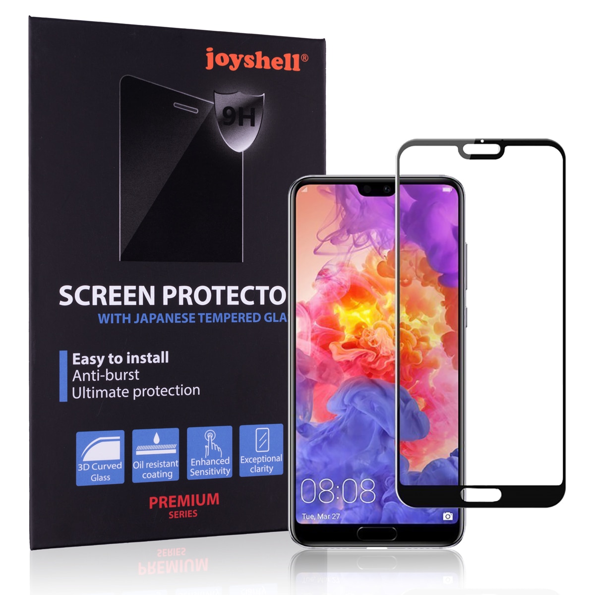 Folie Sticla Huawei P20 Lite, Protectie Ecran, Protectie Ecran Full Screen 3D, negru
