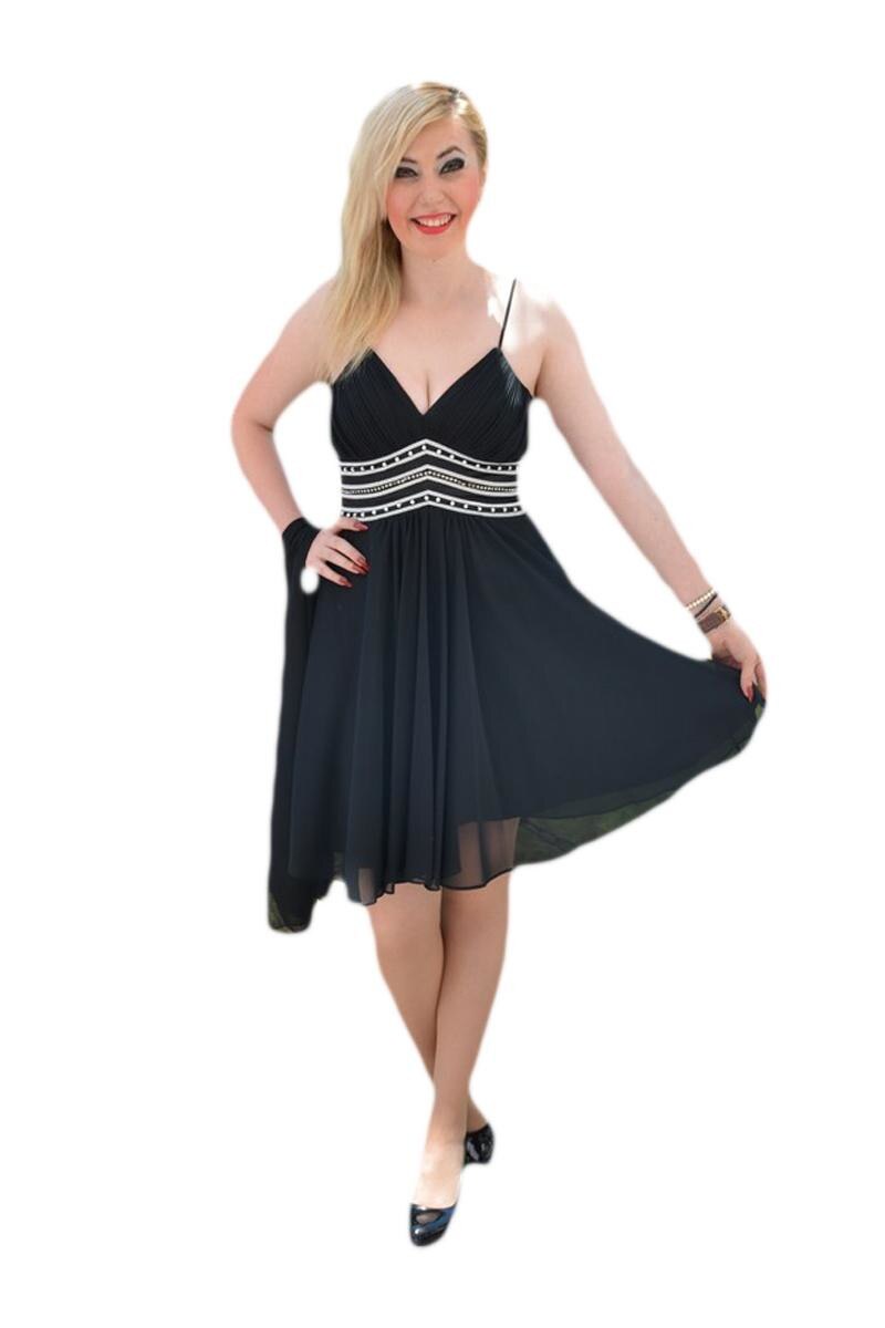 Rochie casual usor cambrat, D&J Exclusive, Negru