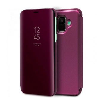 Husa Samsung Galaxy J6 (2018) - Flip Mirror tip Carte, Capac translucid, Purpurie Husa Samsung Galaxy J6 (2018) - Flip Mirror tip Carte, Capac translucid, Purpurie