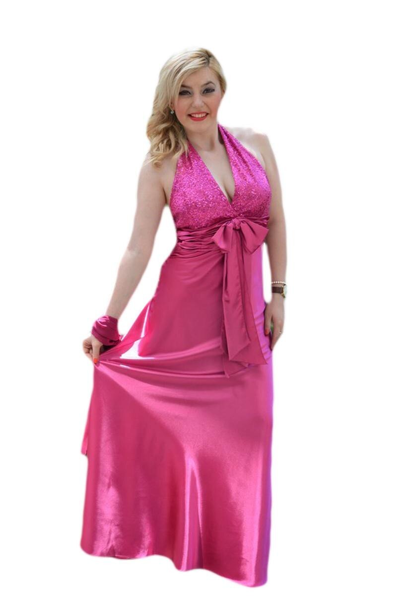 Rochie rafinata lunga , paiete,D&J Exclusive, Roz
