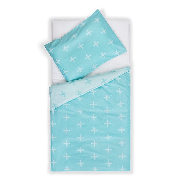 Lenjerie pat Jollein Plus turcoaz 100x140 cm