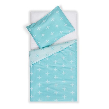 Lenjerie pat Jollein Plus turcoaz 100x140 cm Lenjerie pat Jollein Plus turcoaz 100x140 cm