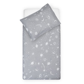 Lenjerie de pat Jollein Galaxy gri 100x140 cm Lenjerie de pat Jollein Galaxy gri 100x140 cm