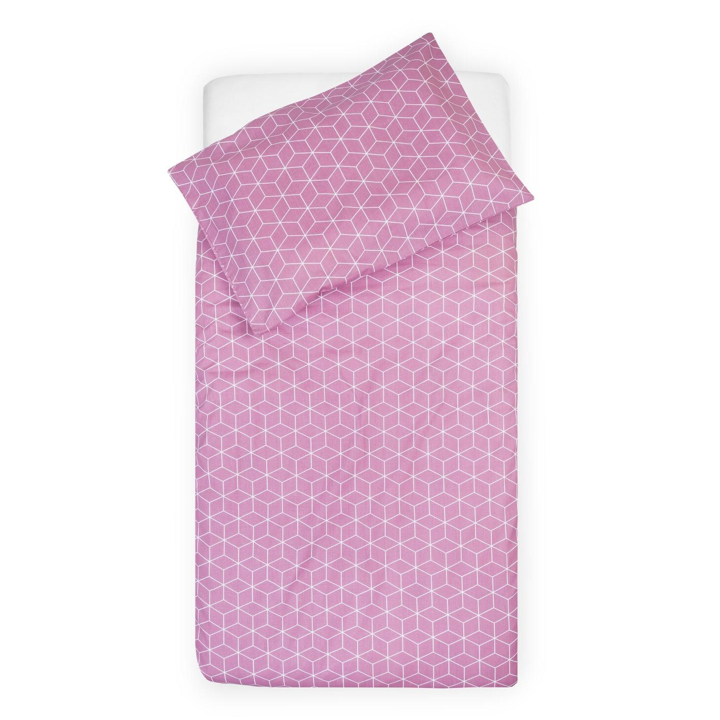 Lenjerie de pat Jollein Graphic roz 100x140 cm