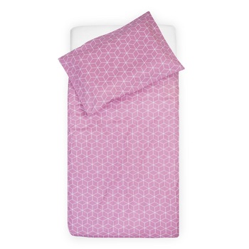 Lenjerie de pat Jollein Graphic roz 100x140 cm Lenjerie de pat Jollein Graphic roz 100x140 cm