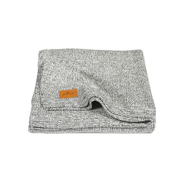 Paturica Jollein Stonewashed crosetata alb/gri 75x100 cm