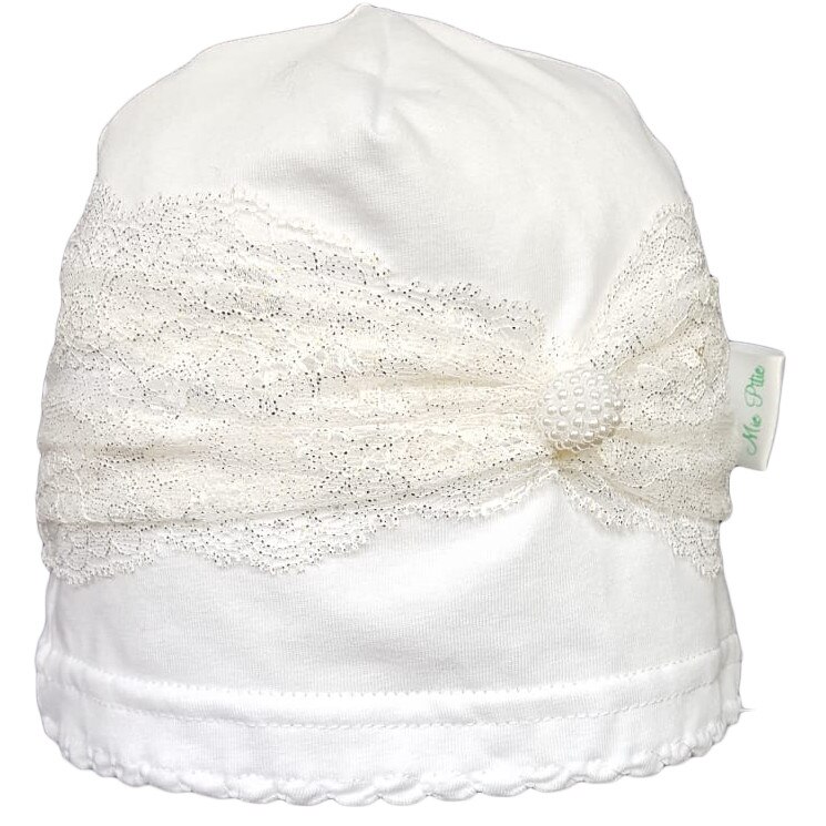 Fes Mic Pitic C114NN cu dantela lame si perla, alb, Alb