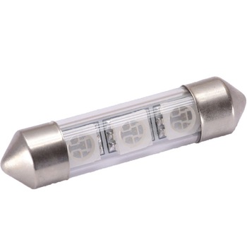Set 2 becuri LED SOFIT STICLA 36MM 3 SMD 5050 24V ALBASTRU Set 2 becuri LED SOFIT STICLA 36MM 3 SMD 5050 24V ALBASTRU
