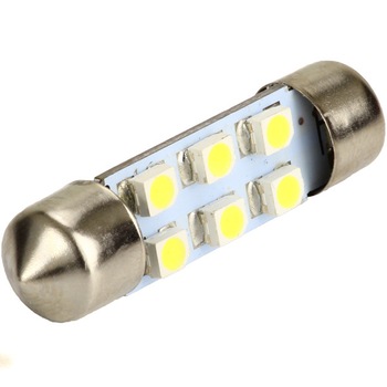Set 2 becuri LED SOFIT 36MM 6 SMD 2835 12V ALBA Set 2 becuri LED SOFIT 36MM 6 SMD 2835 12V ALBA