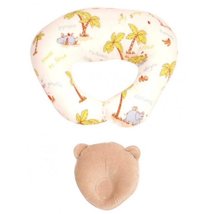 Set alaptare Perna alaptare+Perna pentru formarea capului bebelusului Jungle