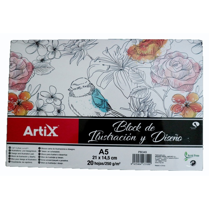 Bloc desen fara acid, ARTIX, A5, 20 foi, 250g/mp, PB349