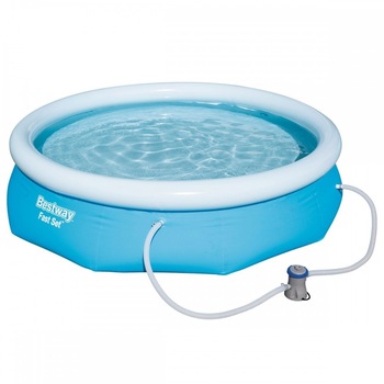 Set piscina Bestway KORFU, 305 x 76 cm, cu inel gonflabil, si cu sistem de filtrare inclus Set piscina Bestway KORFU, 305 x 76 cm, cu inel gonflabil, si cu sistem de filtrare inclus