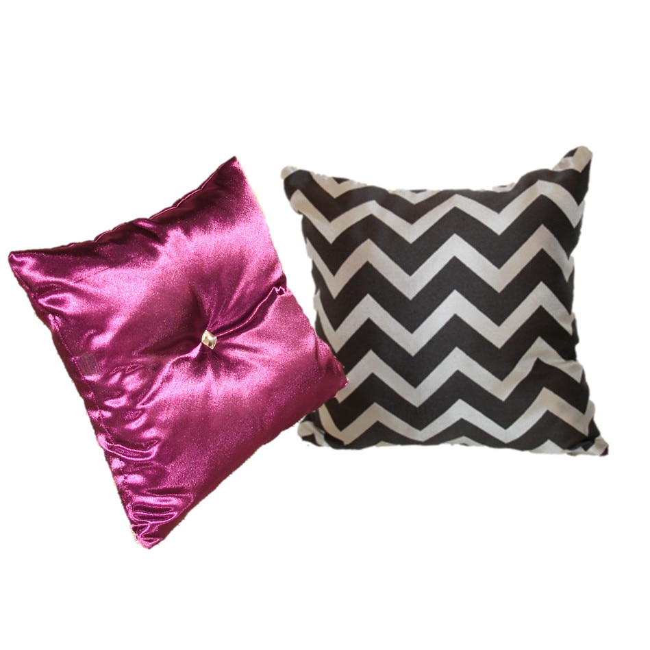Set 2 perne decorative, model INDIA, alb/maro inchis, 40x40 cm si TANGO, mov, 40x45 cm