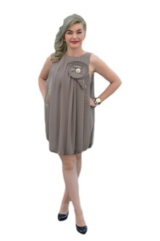 Rochie din voal , de seara scurta, eleganta,D&J Exclusive, Gri Rochie din voal , de seara scurta, eleganta,D&J Exclusive, Gri