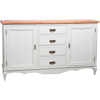Bufet alb/natur cu 2 usi si 4 sertare, Mobila lemn masiv, TUSCAN FURNITURE, Lemn Masiv, 160 x 42 x 90 cm Bufet alb/natur cu 2 usi si 4 sertare, Mobila lemn masiv, TUSCAN FURNITURE, Lemn Masiv, 160 x 42 x 90 cm