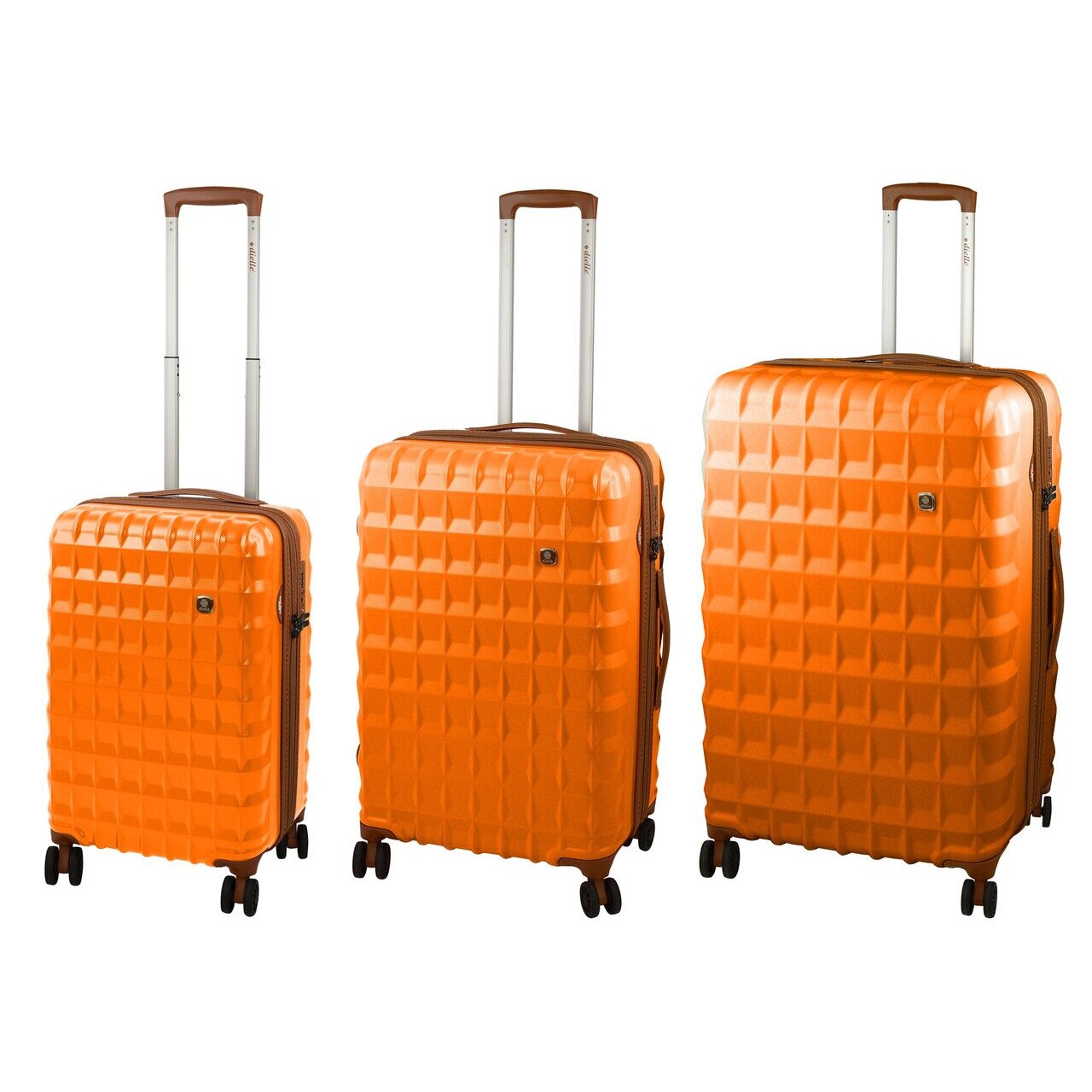 Set 3 Trolere Dielle, Ultralejer 30 litri, 55 litri, 85 litri, Portocaliu