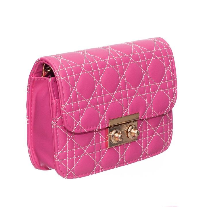 Geanta de dama Sugar Fuchsia 20 x 15 x 8 cm, piele ecologica