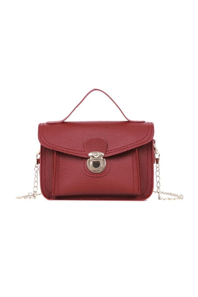 Geanta de dama Amelie visinie din piele ecologica, 19 x 14 x 7 cm