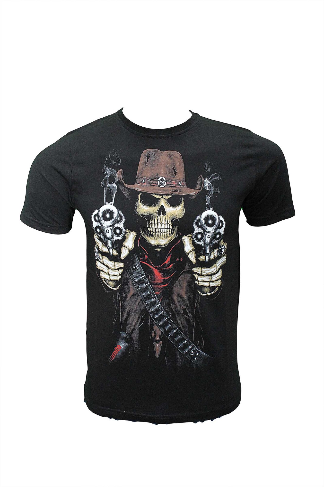 Tricou barbati, negru, Skull Pistolar