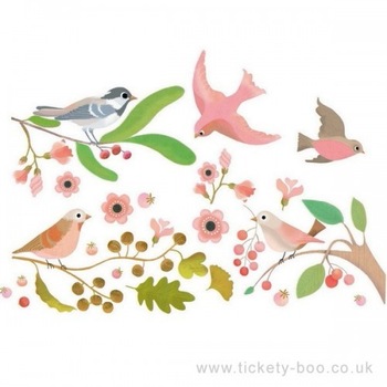 Set abtibilduri pentru fereastra, pasari,Djeco Set abtibilduri pentru fereastra, pasari,Djeco