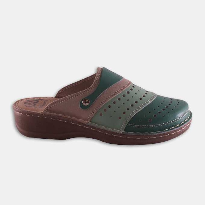 Saboti medicali dama Ledi cu fata din piele naturala in trei culori si brant anatomic din piele F7