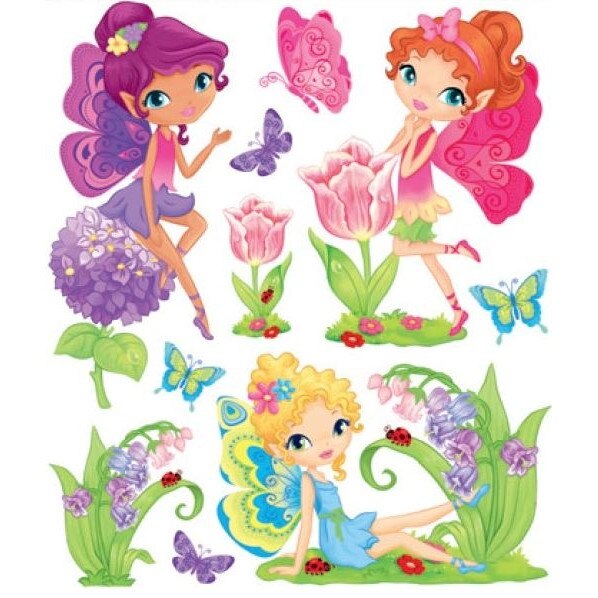 Set 10 stickere perete, zanele padurii, 33 x 29 cm