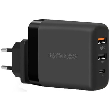 Incarcator de retea Promate Powerhub-QC.BLK, Europa, negru Incarcator de retea Promate Powerhub-QC.BLK, Europa, negru