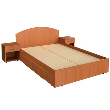 Set Pat MarcelProd cu 2 Noptiere, 160x200cm, Cires Set Pat MarcelProd cu 2 Noptiere, 160x200cm, Cires